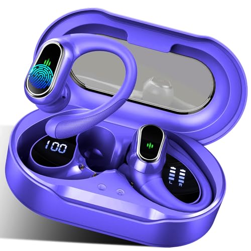 Rolosar Auriculares Bluetooth deportivos, 50 horas Auriculares inalámbricos con HiFi Estéreo