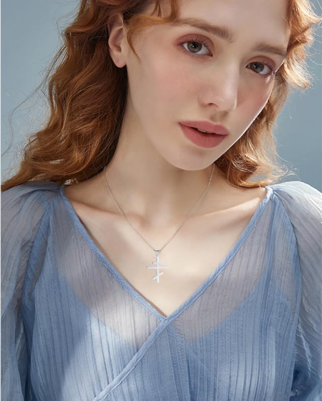 EUEAVAN Orthodox Cross Pendant Necklace Stainless Steel Classic Cross Pendant Necklace Russian Orthodox Amulet Jewellery Religious Necklace2