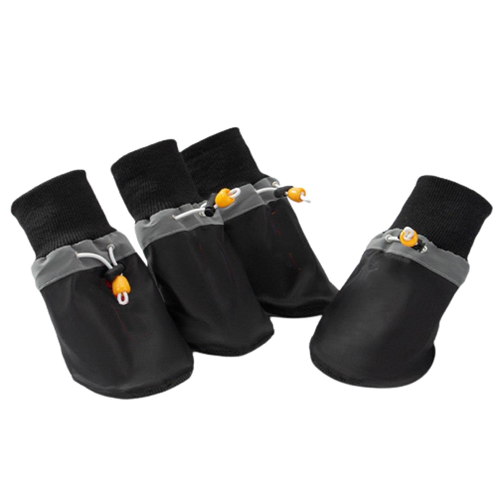 JUSHZ Hundeschuhe Wasserdicht Pfotenschutz Dog Shoes Hund Schuhe Atmungsaktiv 4er-Set Abriebfester Gegen Hitze Herbst Winter Bequemes Warmes Verdicktes Fleece rutschfeste Reflektierend (S,Black Thin)