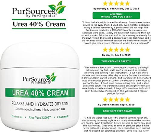 PurOrganica Urea 40% Foot Cream - With Pumice Stone and Brush - Callus Remover - Moisturizes & Rehydrates Thick, Cracked… - Image 3