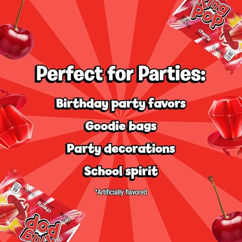 Image of Ring Pop Red Candy Lollipops, 30 Ct Bulk Individually | Wrapped in Red Cherry Flavor, Full Size, Fun Hard Candy For Birthday, Party Favors, Bachelorette Parties & Gifts For Kids