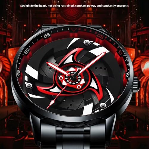 Image of GOLDENIZE FASHION Branded Men's Sport Quartz Watch Arrow Wheel Dial 360 Rotating Casual Fashion Stainless Steel Alloy Mens & Boy's Luxury Metal Gift Creative Watch