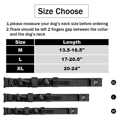 Tactical Dog Collar Military Dog Collar Adjustable Nylon Dog Collar Heavy Duty Metal Buckle with Handle for Dog Training… - Image 2