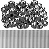 Cotiny 64 Pcs Toy Wheels and Axles Set Plastic Car Tires Building Kit for Hobbyists DIY Model Toy Building Projects