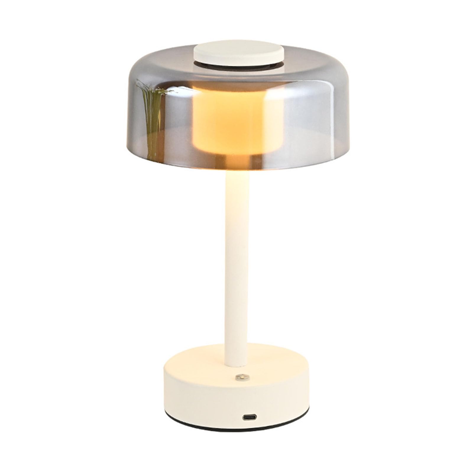 LAI HO Cordless Rechargeable Table Lamp,3000K Warm White,Touch Control Stepless Dimming, Wireless Night Light for Dining, Outdoor Camping, Coffee Shop, Water Repellent (White A)