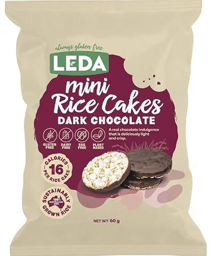 Leda Mini Rice Cakes Dark Chocolate, 6 x 60g