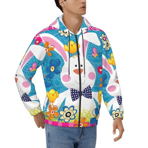 Sweat à capuche homme zippé avec poches manches longues et cordon ajustement