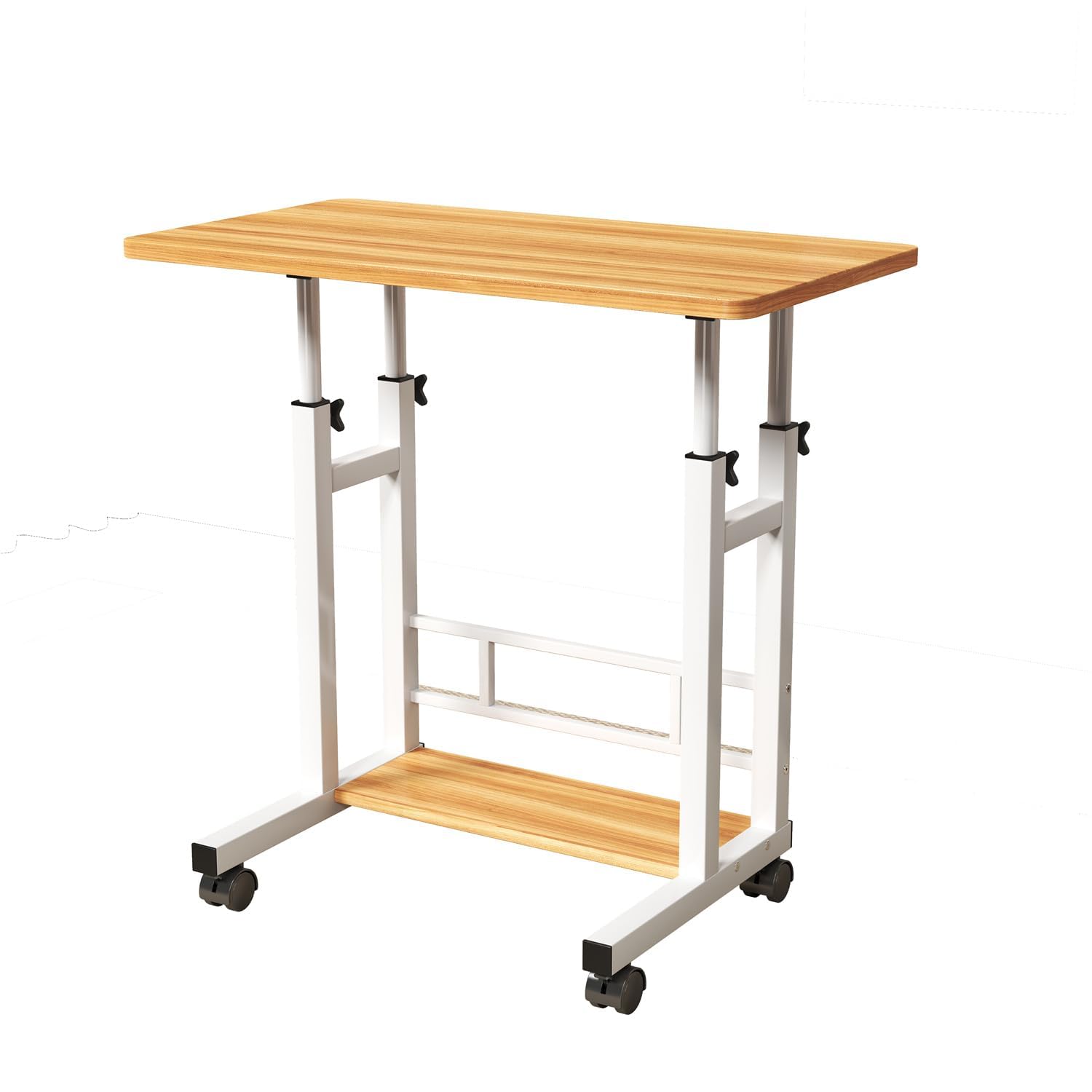 Adjustable Small Standing Desk 31 5 Portable Rolling Laptop Table with Wheels - Sit to Stand Workstation with