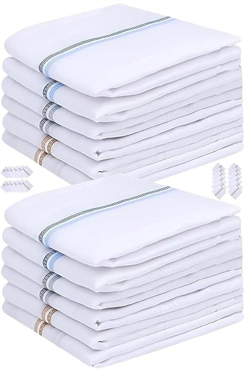 super native Cotton 12 Pieces Men's Handkerchief Set - White colour-picture-21