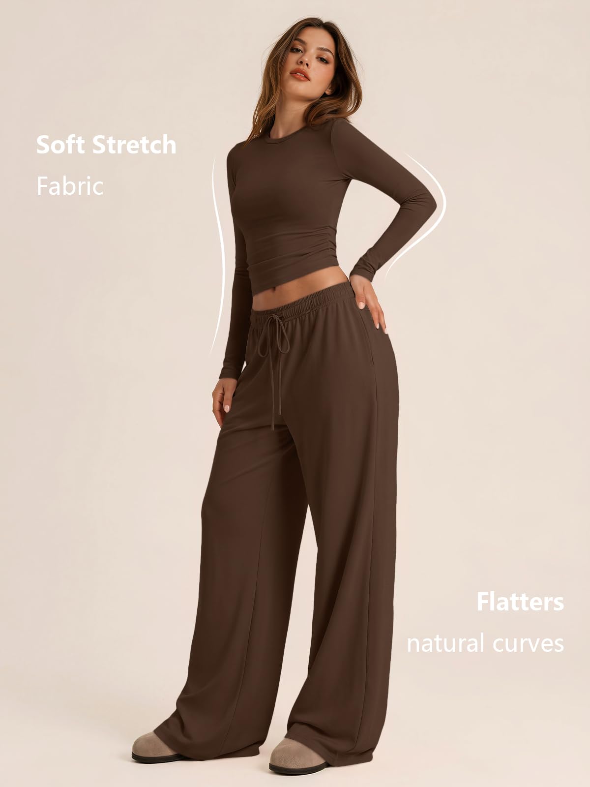 Trendy Queen Women's 2 Piece 2026 Fall Fashion Lounge Set with Pockets view 3