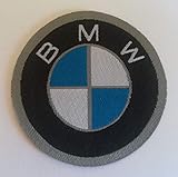 HD Mikroricam Patch Zentrum Stickerei Patch Aufnäher Mikroricamiert HD/Jacquard (High Definition) BMW Logo zum Aufbügeln, Mikrofaden, Durchmesser: cm 6 - Made in Italy