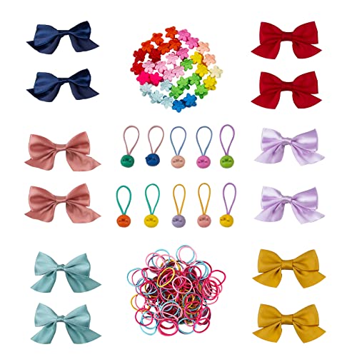 Baby Hair Accessories - Baby Hair Clips /Baby Hair Ties /Baby Bows/Flower Clips, 158 Pcs Hair Accessories For Baby Girls Toddlers Kids Birthday Christmas Gift #TOP2