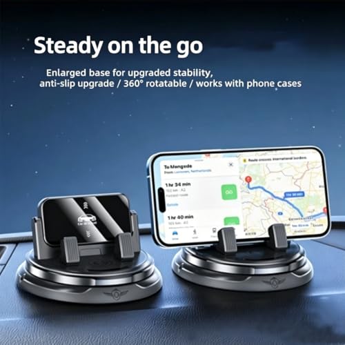 Support téléphone voiture rotatif 360 pour camion et auto avec tapis antidérapant
