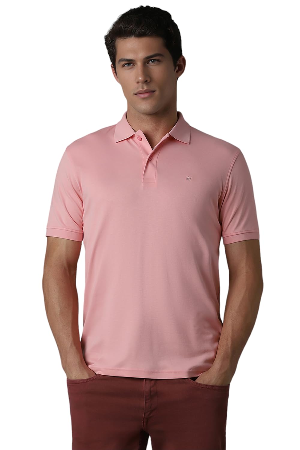 Louis PhilippeMen's Cotton Regular Fit Solid with Softer Finish Better Lusture & Durable T-Shirt