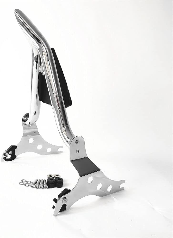 Chrome Sissy Bar, Detachable Passenger Backrest Rear Pad Fit for Fatboy FLFBS 2018-2024 Breakout 2013-2024