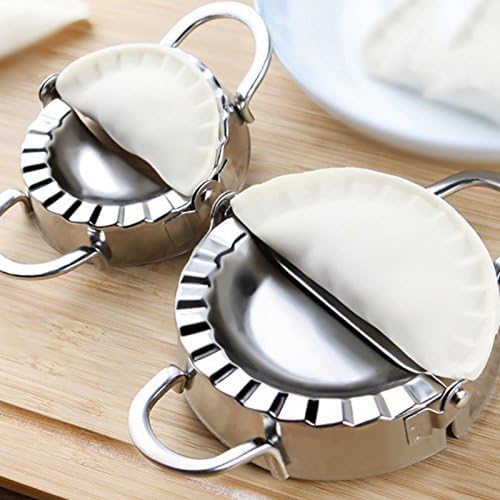 Chinese Dumpling Maker Tool, 2 Stainless Steel Sets, Large And Small Mold Machine For Dough And Pastry, Asian Round Wrapper Press For Kitchen