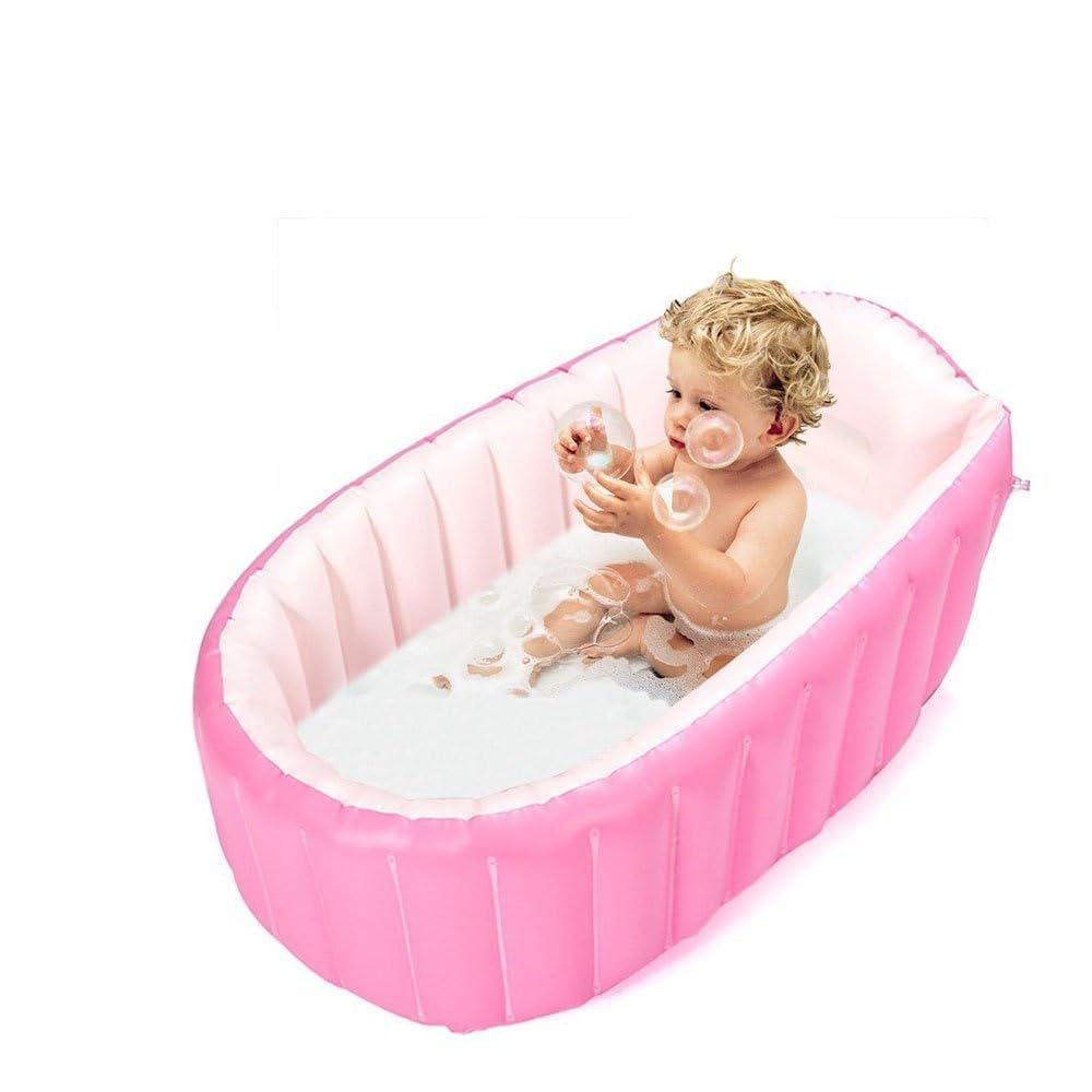 Inflatable Baby Bath Tub with Air Pump for 6 to 36 Months Portable Air-Filled Bathtub Mini Swimming Pool for Kids Foldable Swimming Tub for Indoor & Outdoor Uses-image-3