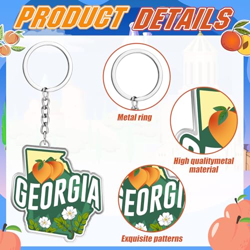 Image of Sureio 25 Pcs USA Souvenir Keychain Gifts Bulk Men California Los Angeles Texas Florida Chicago Silver Metal American Keyring