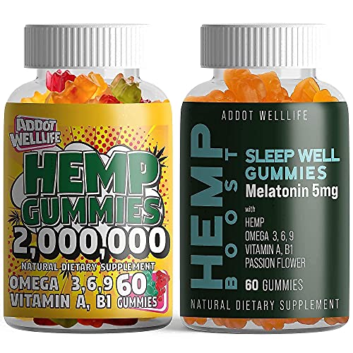 ADDOT WellLife Hemp Natural Gummies 1 Pack + Sleep Well Hemp Gummies 1 Pack Bundleâ€¦