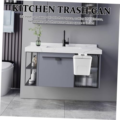Caneca de basura rectangular de pared 9L blanca miniatura 7