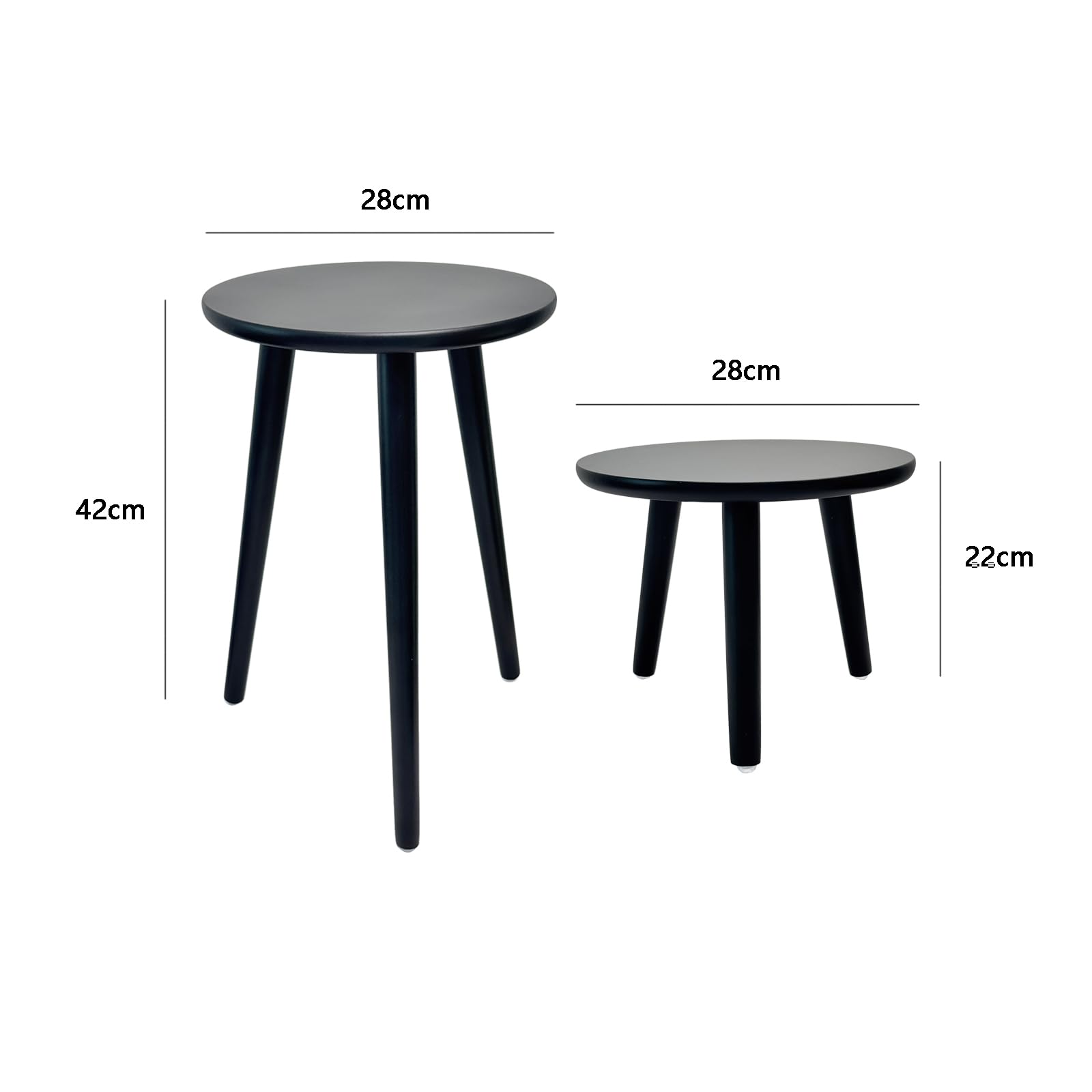 Hniuyun 2 Pack Indoor Plant Stand - Wooden Table for Flower Pots Modern Home Decor, Two Different Sizes, Black - Image 2