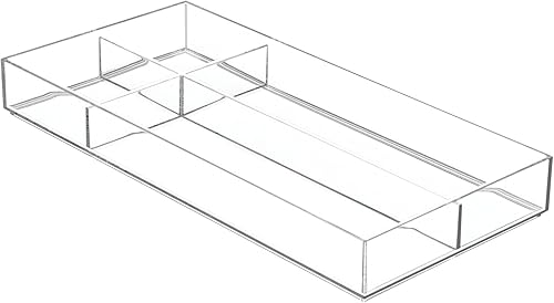 Miniatura 9 de mDesign Bandeja organizadora de maquillaje dividida de plástico para cajón de baño, tocador, almacenamiento de encimera, organización de cosméticos