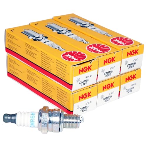 NGK CMR6H - OE Standard Series Spark Plugs - 3365 - Compatible with select Stihl Kombi Jonsered Poulan Pro Chain Saws and Outdoor Power Equipment - Qty 6