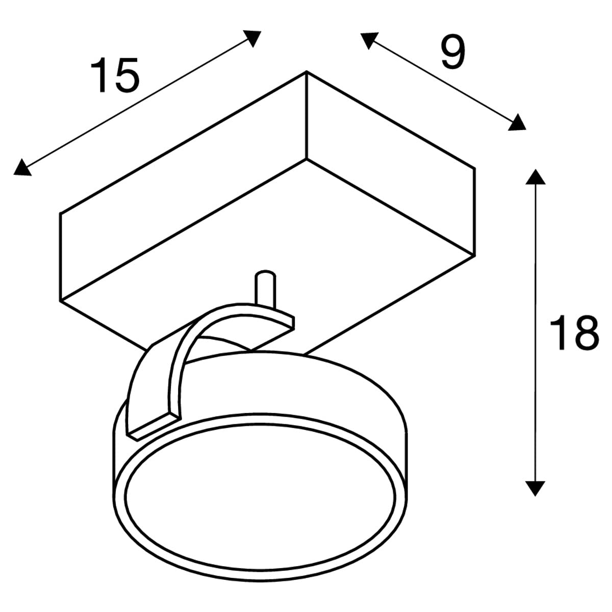 SLV luminaria de superficie de pared y techo KALU/iluminación interior de techo y pared, luminaria de superficie, luminaria de superficie de pared, proyector de techo / GU10 75 W blanco