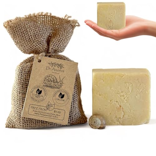 Image of Dr.Ancient Snail Soap Bar, Organic Soap Bars Handcrafted the Traditional Way, Natural Chemical-Free, Vegan, Used for Face Wash, Body Wash, Hand Cleansing and Daily Skin Care, Gentle Cleanser