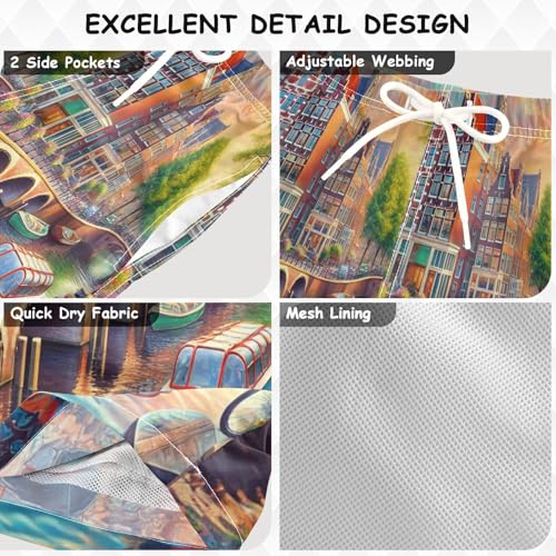 Ship Canal Trees Boys Swim Trunks Quick Dry Toddler Swimsuit Boy Swimwear Board Shorts Bathing Suits M Multi3