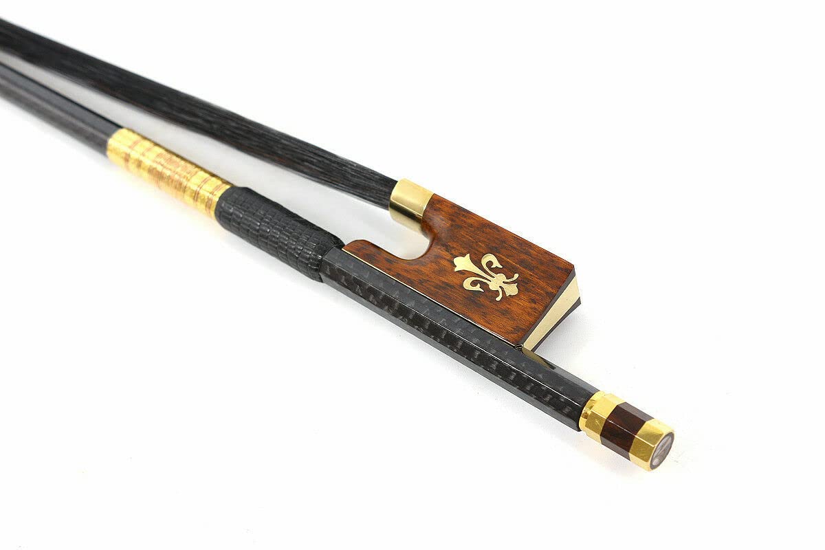 4/4 full size violino Arco Forte luce Fibra di Carbonio Stick Snakewood Rana Arco Naturale capelli bel modello intarsio
