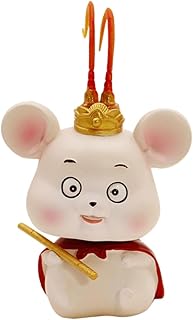 Hohopeti 1 Peça Boneca De Cabeça Balançando Rato Da Sorte Chinês Estátua Decoração De Carro Figuras Bobblehead Estatueta De Rato Estatueta De Decoração De Bolo Estatuetas De Decoração De