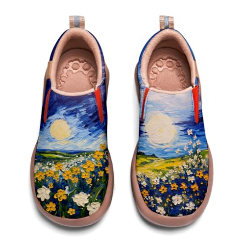 Women's Art Painted Travel Shoes Slip On Fashion Sneaker Lightweight Comfort Casual Leather Loafers2