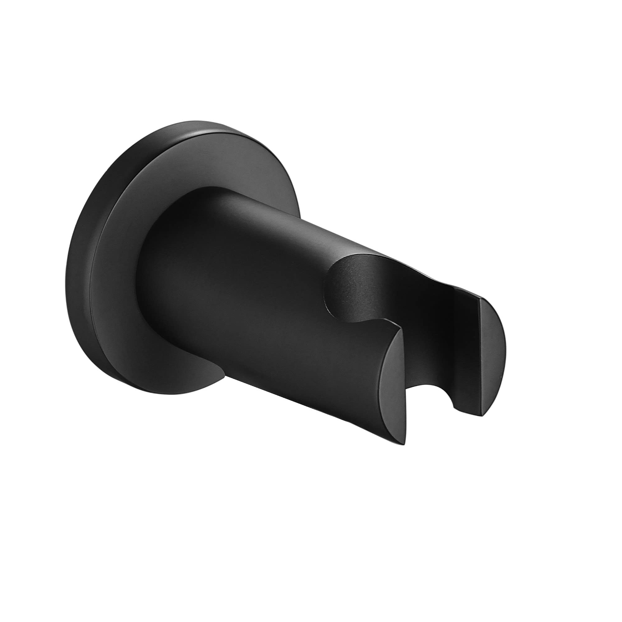 Enki Black B24, Premium Modern Shower Handset Parking Bracket Wall Shower Head Holder Solid Brass, Round Wall Bracket For Shower Heads,