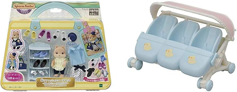 Amazon シルバニアファミリー 街のファッションコーデセット おしゃれシューズコレクション Tvs 13 シルバニアファミリー 家具 みつごちゃんベビーカー ｶ 217 セット買い おもちゃ おもちゃ