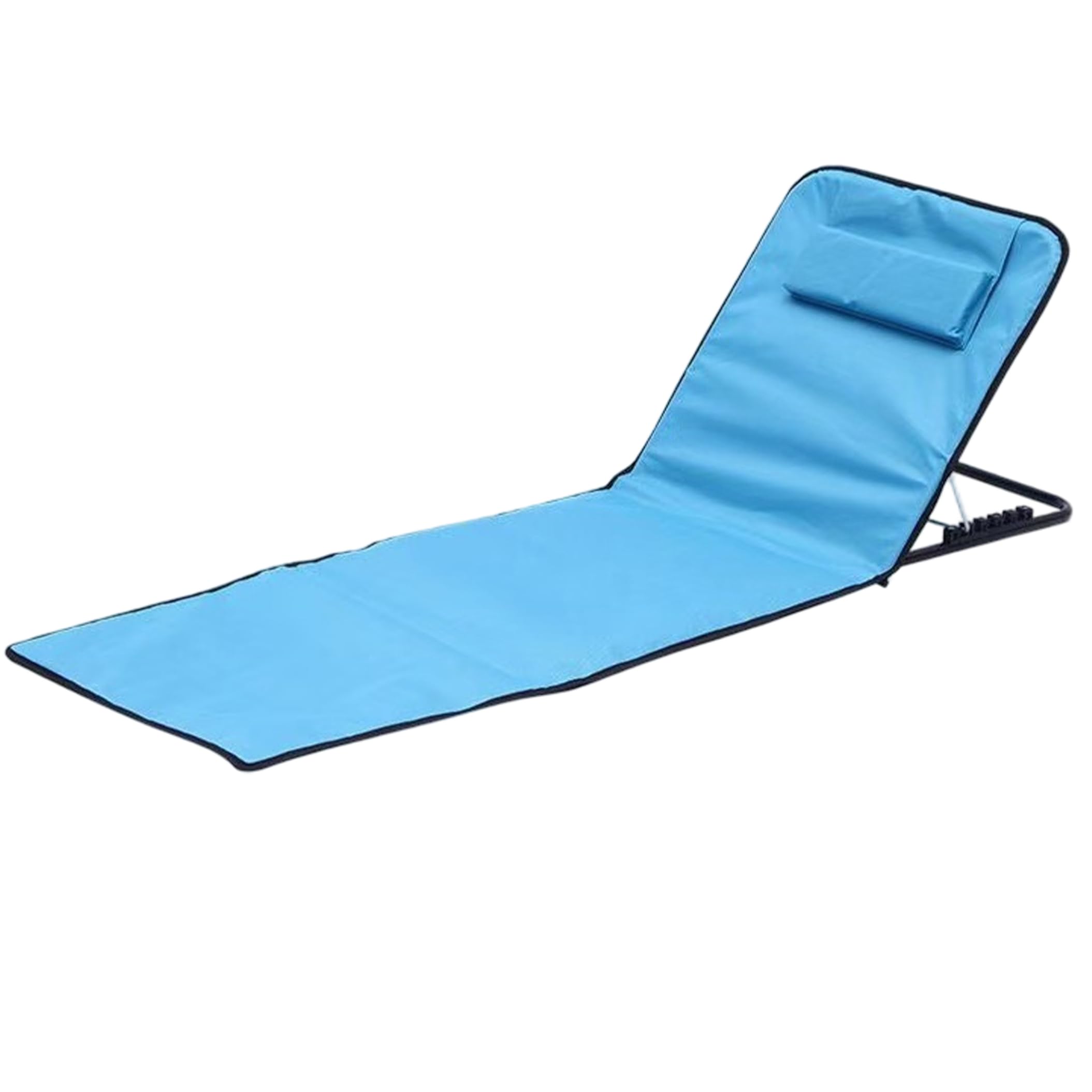 Chaise longue de plage pliante et inclinable bleu ciel pour le camping