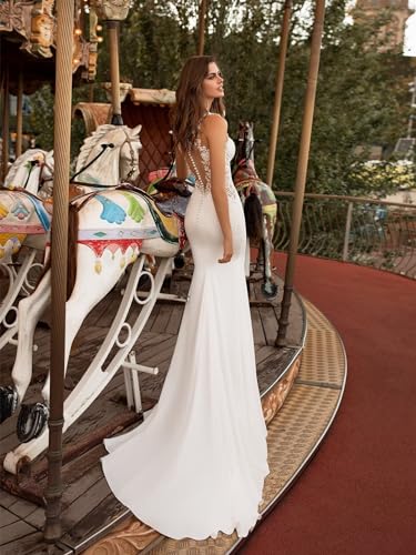 SYYS Mermaid Long Wedding Dress for Bride 2024 Lace Appliques Bridal Dress SYYS26-F2