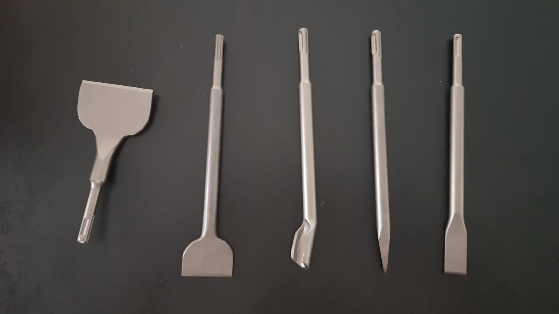 Jeu De 5 Burins CGBOOM Pour SDS Plus - Burin Large, Burin Plat, Burin Pointu Et Burin En Forme