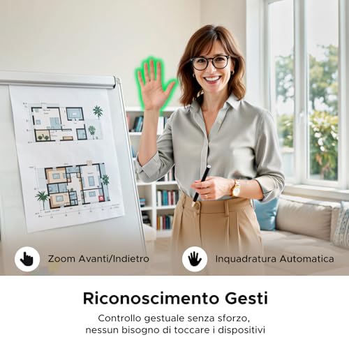 Ugreen Finecam Pro 4K Webcam 30FPS 1/2" Sensore Controllo Gestuale Ai Mirino Automatico Antirumore Ai 7 Filtri 2 Microfoni Pdaf Autofocus Per Windows Macos Linux Streaming Teams Youtube Skype Zoom - 3