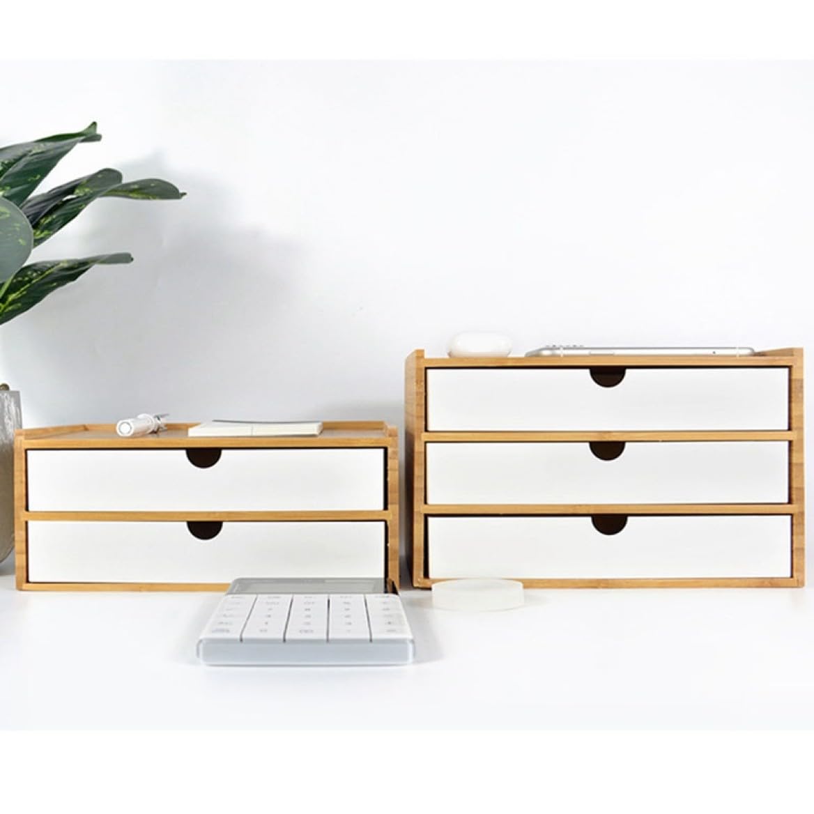 Amazon｜MJKQ9 卓上収納 卓上チェスト F1 竹製 机上収納