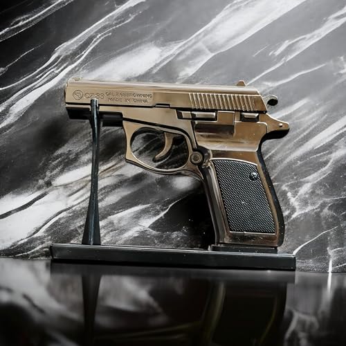 Image of Z83 HEAVIESTGun Style Metal Body Lighter with Barrel, Cover and Stand, Black,Gold