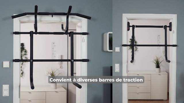 Barre De Traction Pour Porte - Sans Vis, Support 200kg, Poignées Rembourrées, 73-92cm