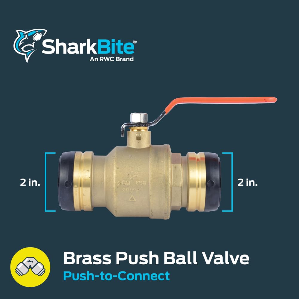 Amazon.com: SharkBite 2 Inch Ball Valve, Push to Connect Brass