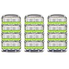 AEIXYA 12 Pezzi Rasoio Per Fusion 5 Lamette Di Ricambio,Lamette Rasoio Barba Per Una Scorrevolezza Fluida E 5 Lame Per Una Rasatura Profonda E Duratura, (Verde,A)