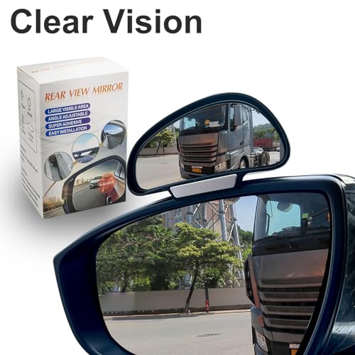 Image of Blind Spot Mirror Adjustable 360 Degree Car Side Mirror, HD Glass Rear View Exterior Accessories Frame Thickness Less than 5MM for Car SUV (single mirror left)