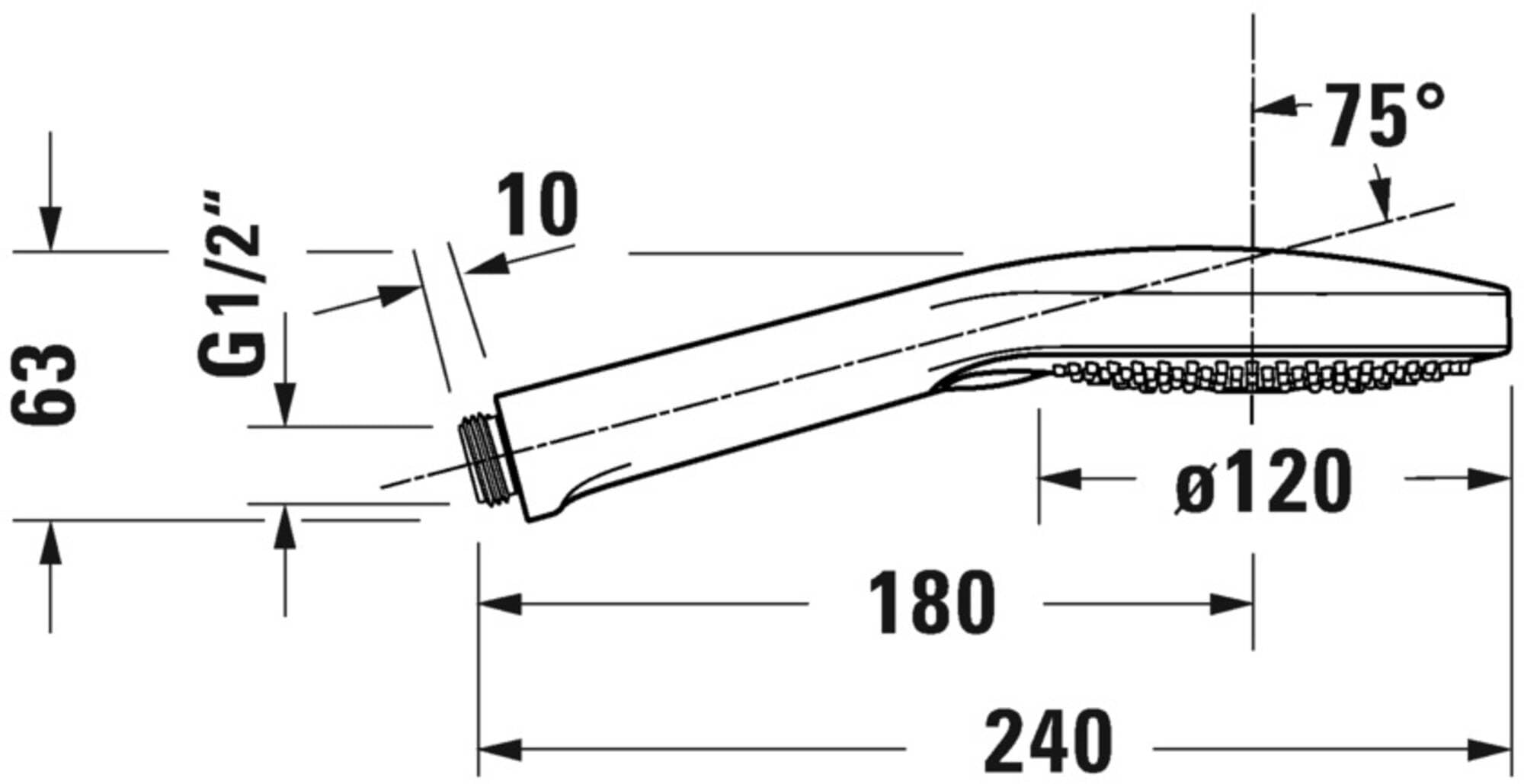 Duravit UV0652017046 uniwersalna słuchawka prysznicowa, czarna matowa