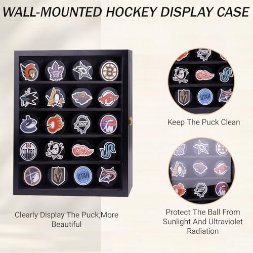 20pcs Hockey Puck Display Case,Puck Display Case,Hockey Puck Case Wall Mount,Hockey Puck Holder,Hockey Puck Display Box,Hockey Puck Shadow Box by WodGod - Image 4