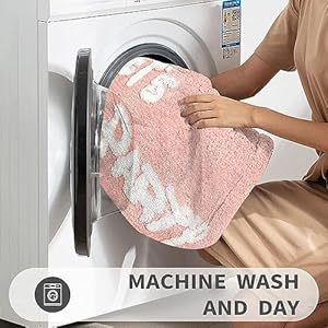 Bath Rug, Pink 17.7x25.5 inch, Non Slip Bathroom Rug, Let's Go Party Design, Farmhouse Style, Machine Washable Bath Rug Pink 177×255 inch Non Slip Bathroom Rug Lets Go Party Design Farmhouse Style Machine Washable