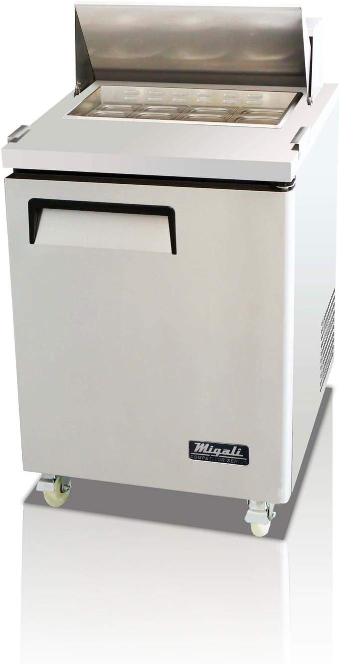Migali C-SP27-8-HC Competitor Series Refrigerated Counter/Sandwich Prep Table, 27.5" W, Accommodates