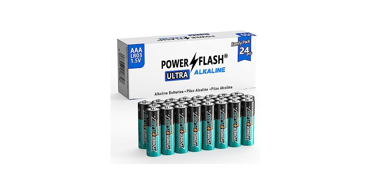 24Count Power Flash AAA HighPerformance Alkaline Batteries only 7.58